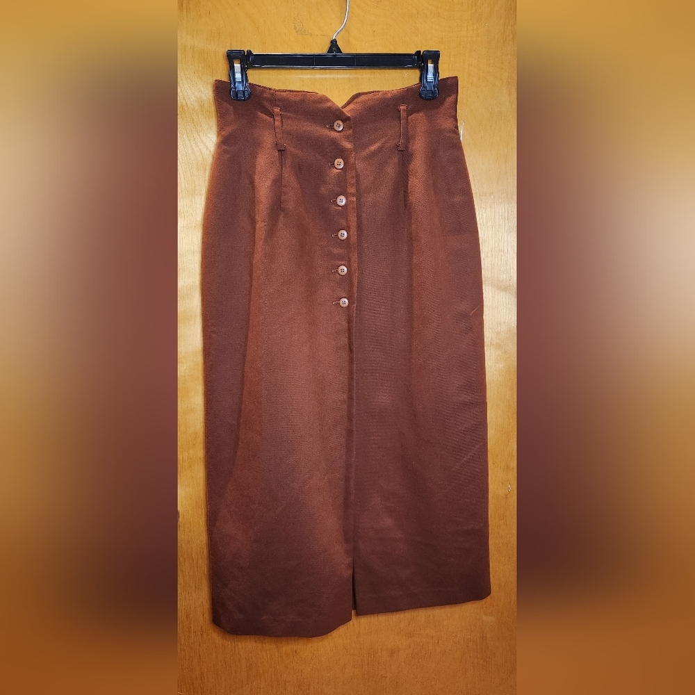 VINTAGE Spiegel Brown Midi Skirt size 10